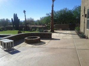 Backyard Fire Pit & Grass Area