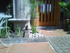Front Entrance Pavers & Stone Close Up